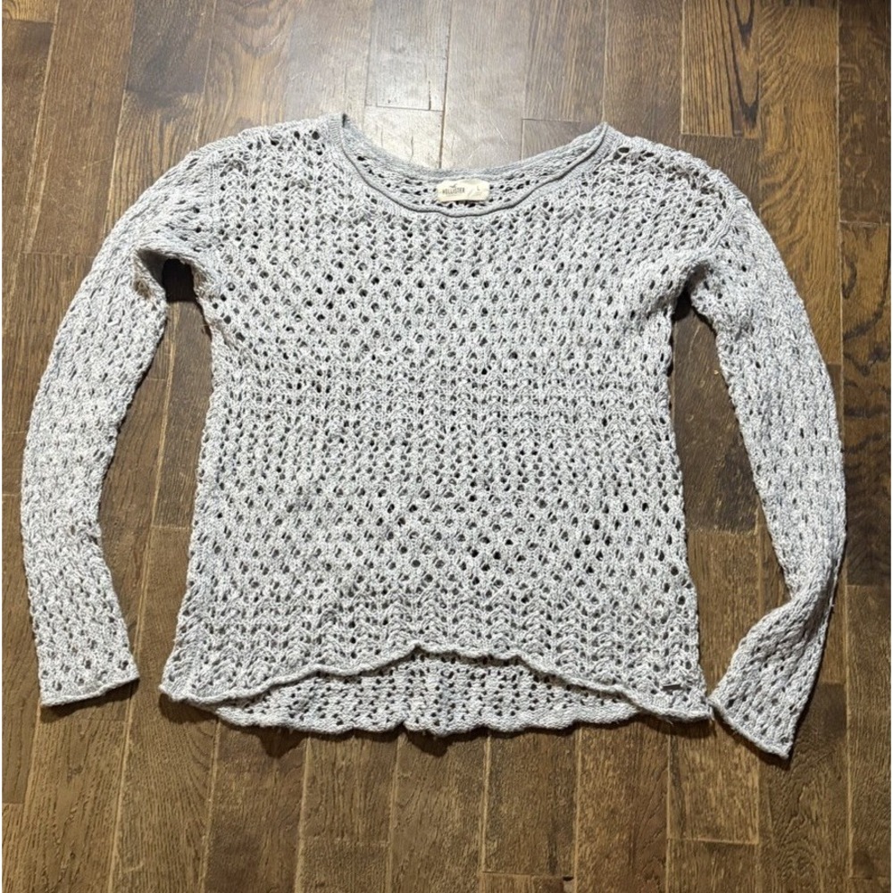 Hollister Womens Knit Layering Sweater Light Grey L Large Y2K